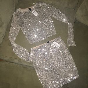 Two piece sparkly dress set